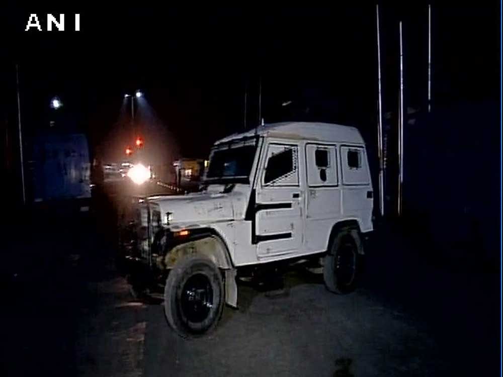Terrorists attack CRPF vehicle of the 29th Battalion at Sanat Nagar Chowk in Jammu and Kashmir; no injuries to the personnel. ANI Photo.