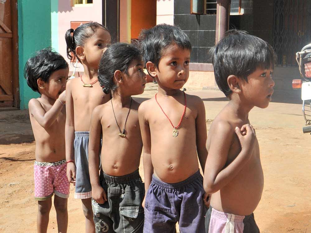 The country's serious hunger level is driven by high child malnutrition and underlines need for stronger commitment to the social sector, the International Food Policy Research Institute (IFPRI) said in its report. DH File Photo