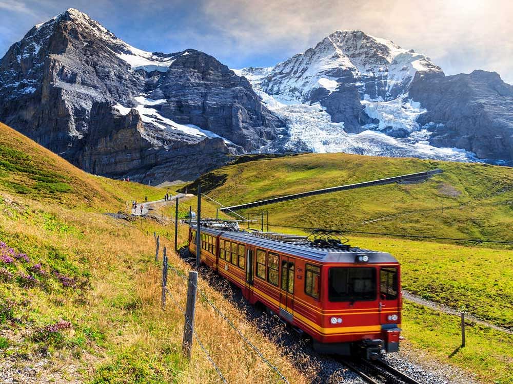 Jungfrau Railway's cog-wheel train.