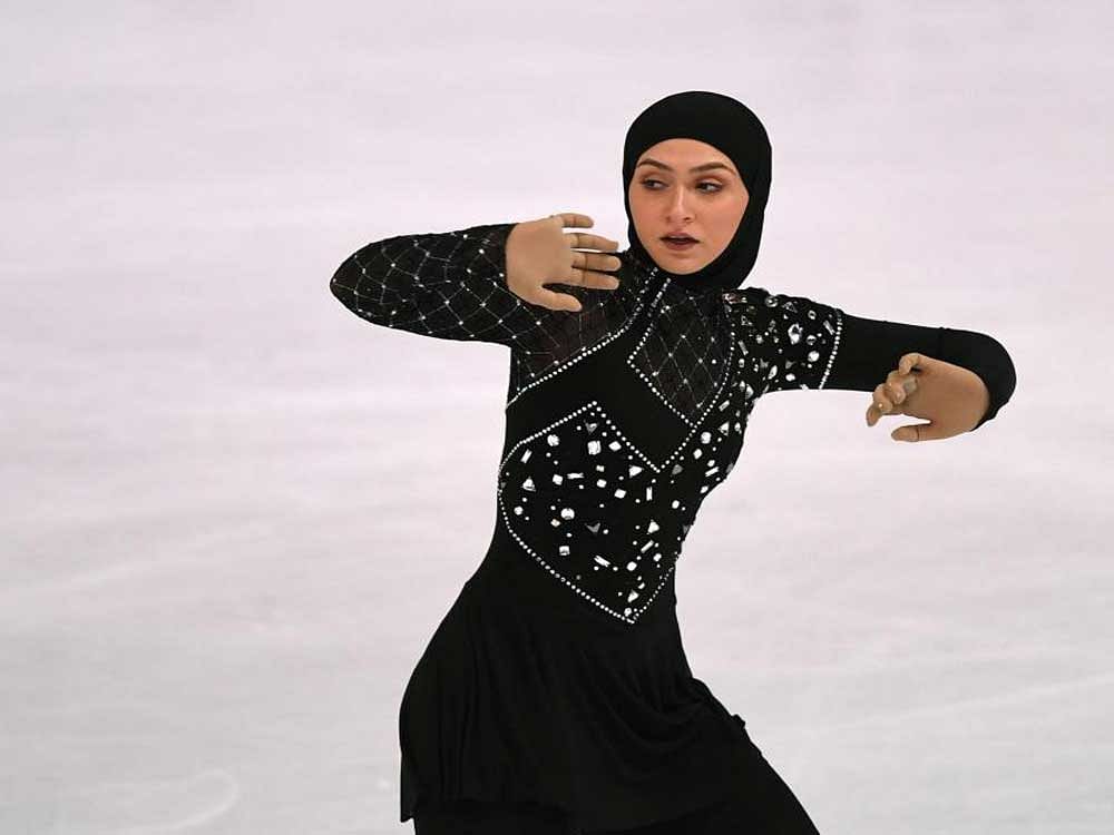 cool lady: Zahra Lari performs during a figure skating competition in Oberstdorf, Germany. AFP