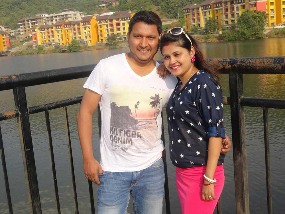 At home Jaydeep Mitra and his wife Mou Senroy