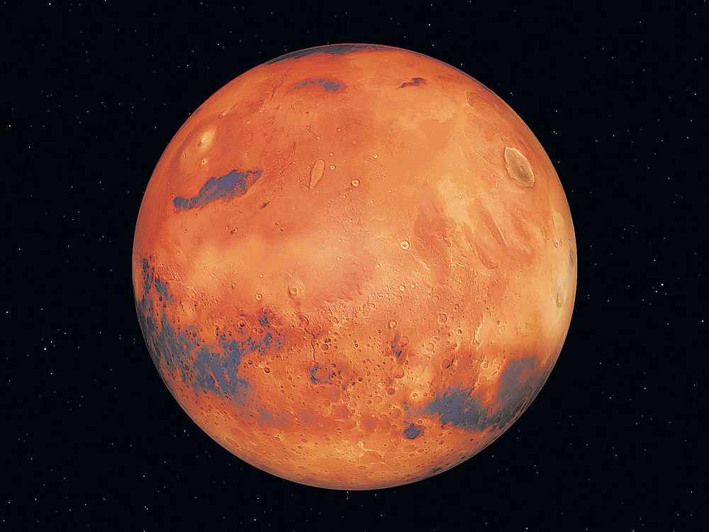 The model generally produces a cold and icy early Mars, partly because the Sun's energy output is thought to have been much weaker early in solar system history. File Photo