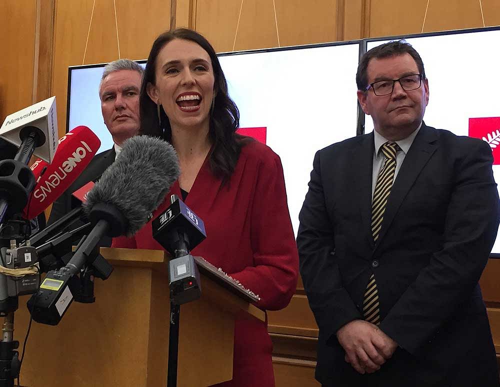 New Zealand Labour leader Jacinda Ardern speaks to the press after leader of New Zealand First party Winston Peters announced his support for her party in Wellington, New Zealand. Reuters file photo