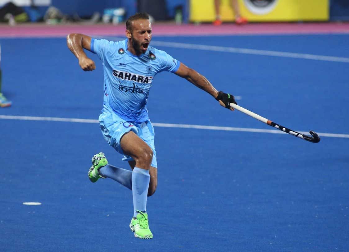 The Indian defence were equal to the task and did well enough to hold onto their slender lead. Image courtesy Twitter/ Hockey India