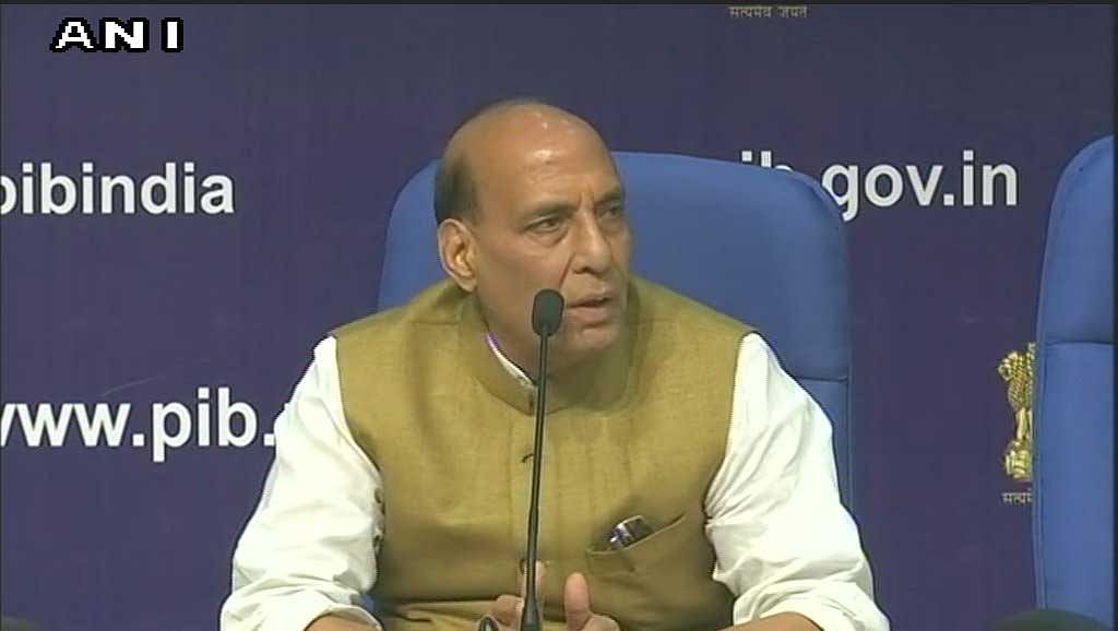 A sustained dialogue will be initiated by the government to find a solution to the Kashmir issue, Union Home Minister Rajnath Singh said today. Picture courtesy ANI photo