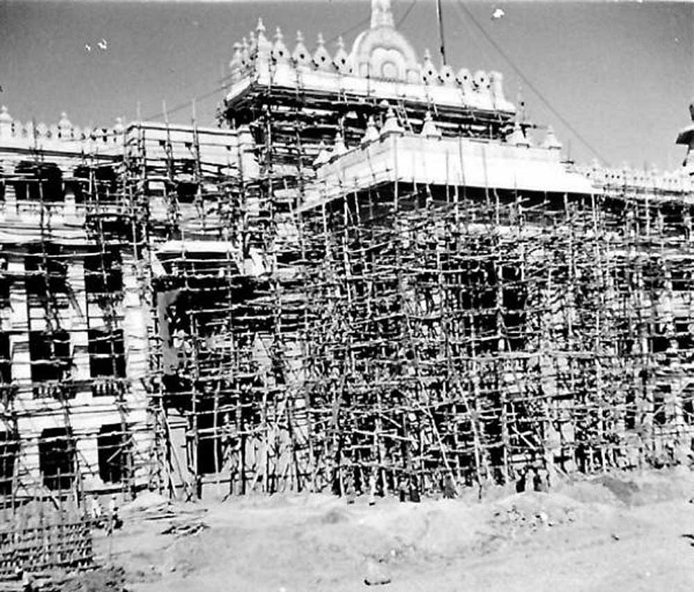 Landmark & architecture: A view of Vidhana Soudha's construction work.
