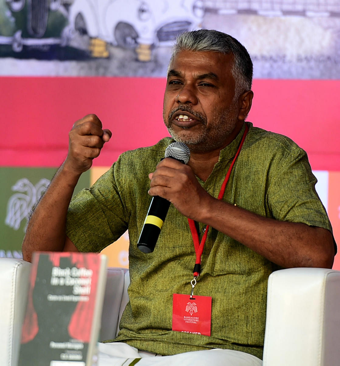 Murugan, who was a professor of Tamil at the Government Arts College in Namakkal, Tamil Nadu, spoke in Tamil.