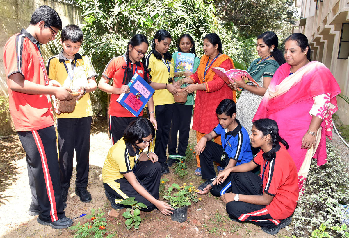 Students of Shishya BEMLPublic School in Bengaluru. DH.