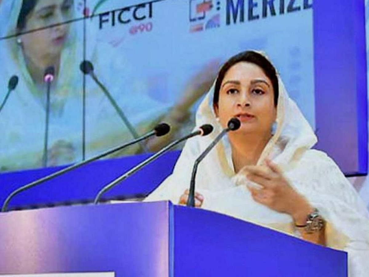 Food Processing Minister Harsimarat Kaur Badal said the government has earmarked Rs 6,000 crore over the next three years to create infrastructure in the sector that will attract investments. PTI file photo