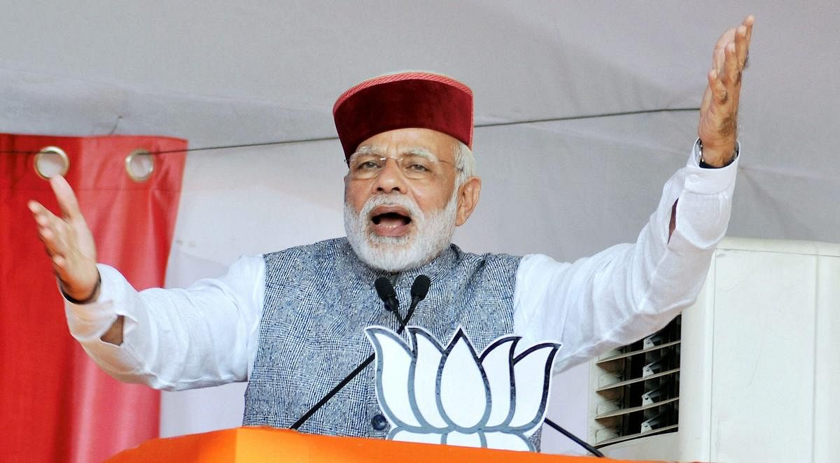 Modi described the HP polls as a contest being fought by the people of the state. PTI photo.