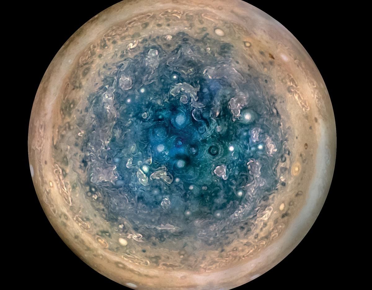 A view of Jupiter's southern pole.
