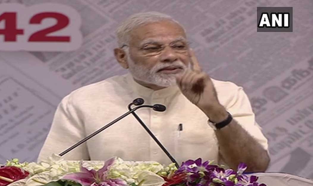 Asserting that editorial freedom must be used wisely in the public interest, Prime Minister Narendra Modi said on Monday that media should ensure that it maintains credibility in news coverage. Picture courtesy ANI