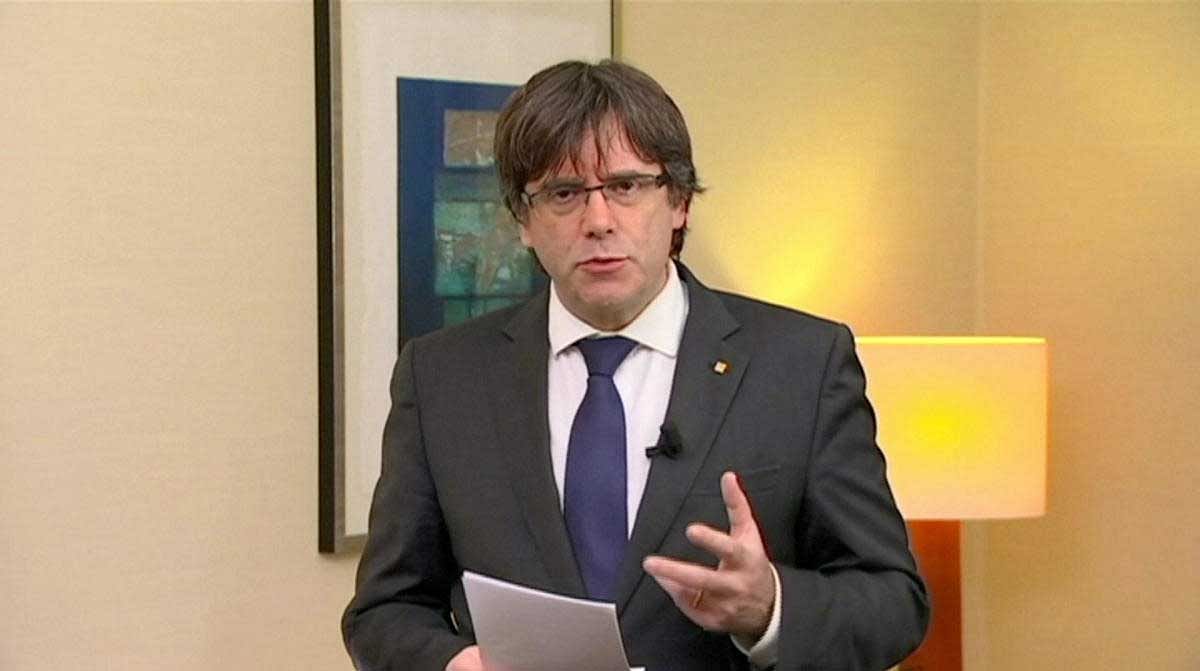 Catalonia's sacked separatist leader Carles Puigdemont and four of his former ministers were released with conditions in Belgium after turning themselves in to face a Spanish warrant for their arrest. Reuters file photo