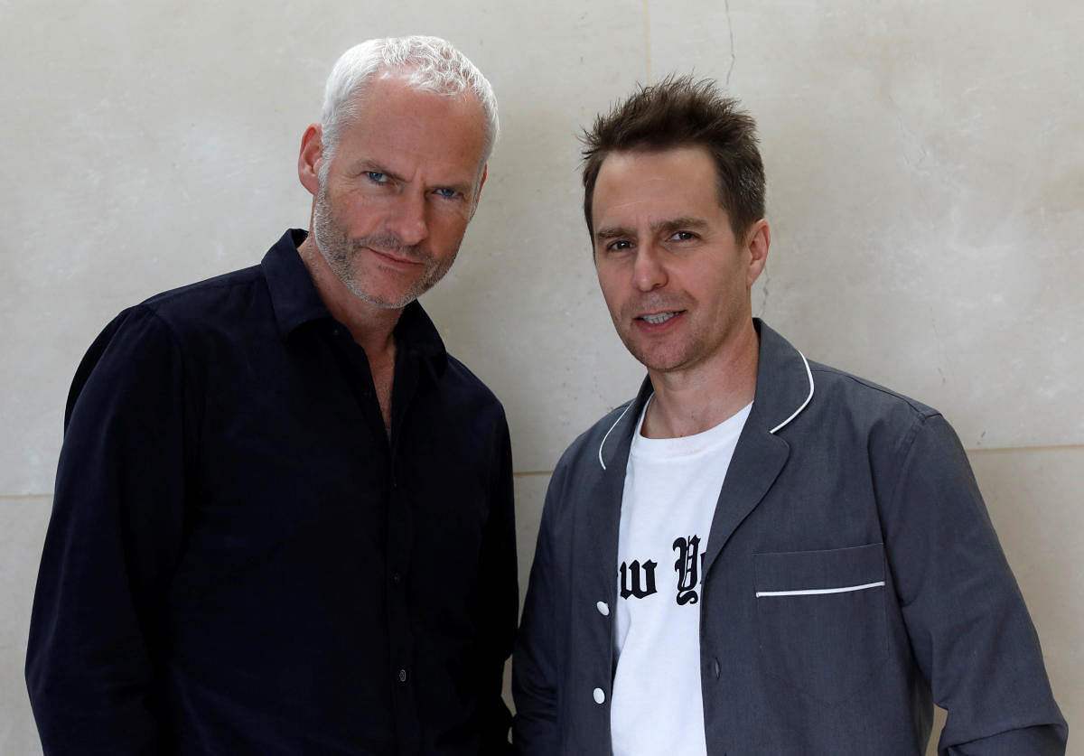 Director McDonagh and cast member Rockwell pose for a portrait while promoting the movie "Three Billboards Outside Ebbing, Missouri" in Beverly Hills. Reuters photo.
