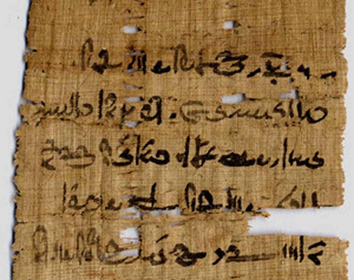 Fragment from the Tebtunis temple library in the Papyrus Carlsberg Collection. Photo: University of Copenhagen.