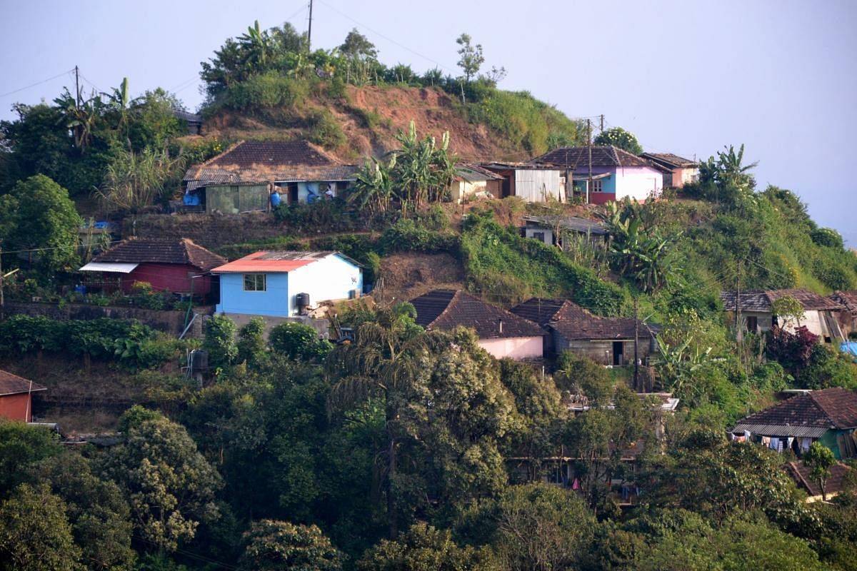 A view of Chamundeshwari Nagara layout in Madikeri.