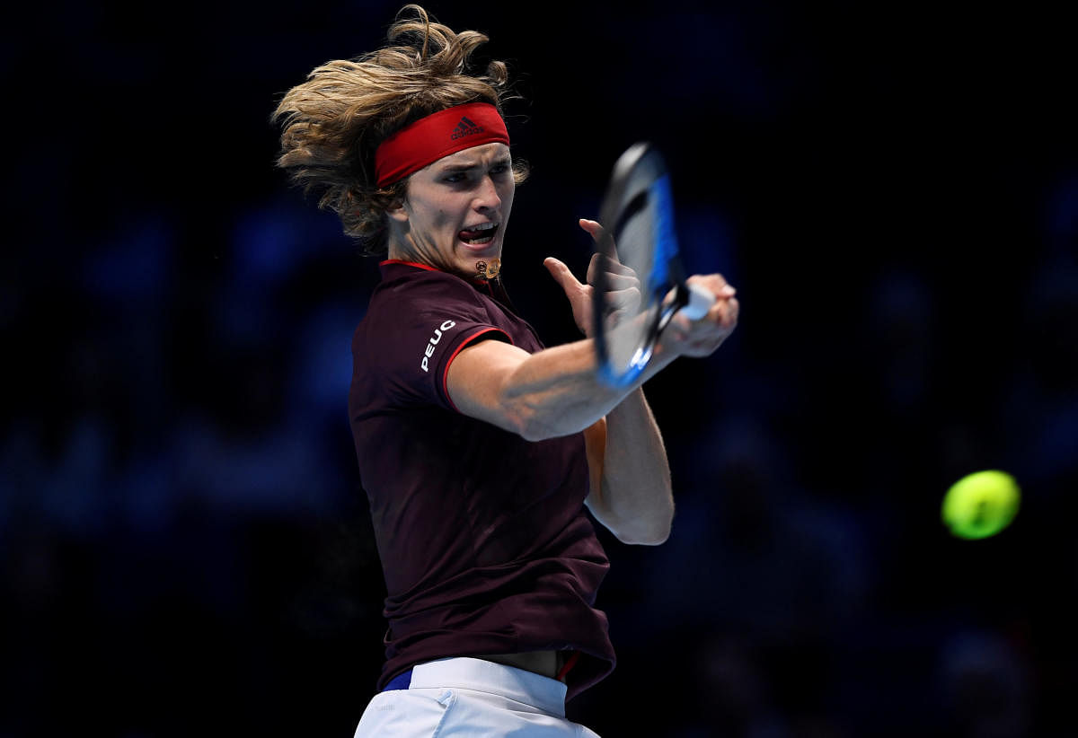 Germany's Alexander Zverev during his win over Marin Cilic of Croatia on Sunday. Reuters