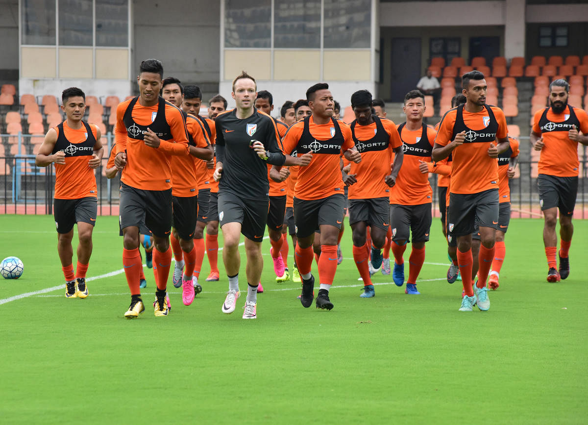 Having booked their place at the 2019 AFC Asian Cup, India will look to build on their fine performance when they take on Myanmar on Tuesday. DH File Photo