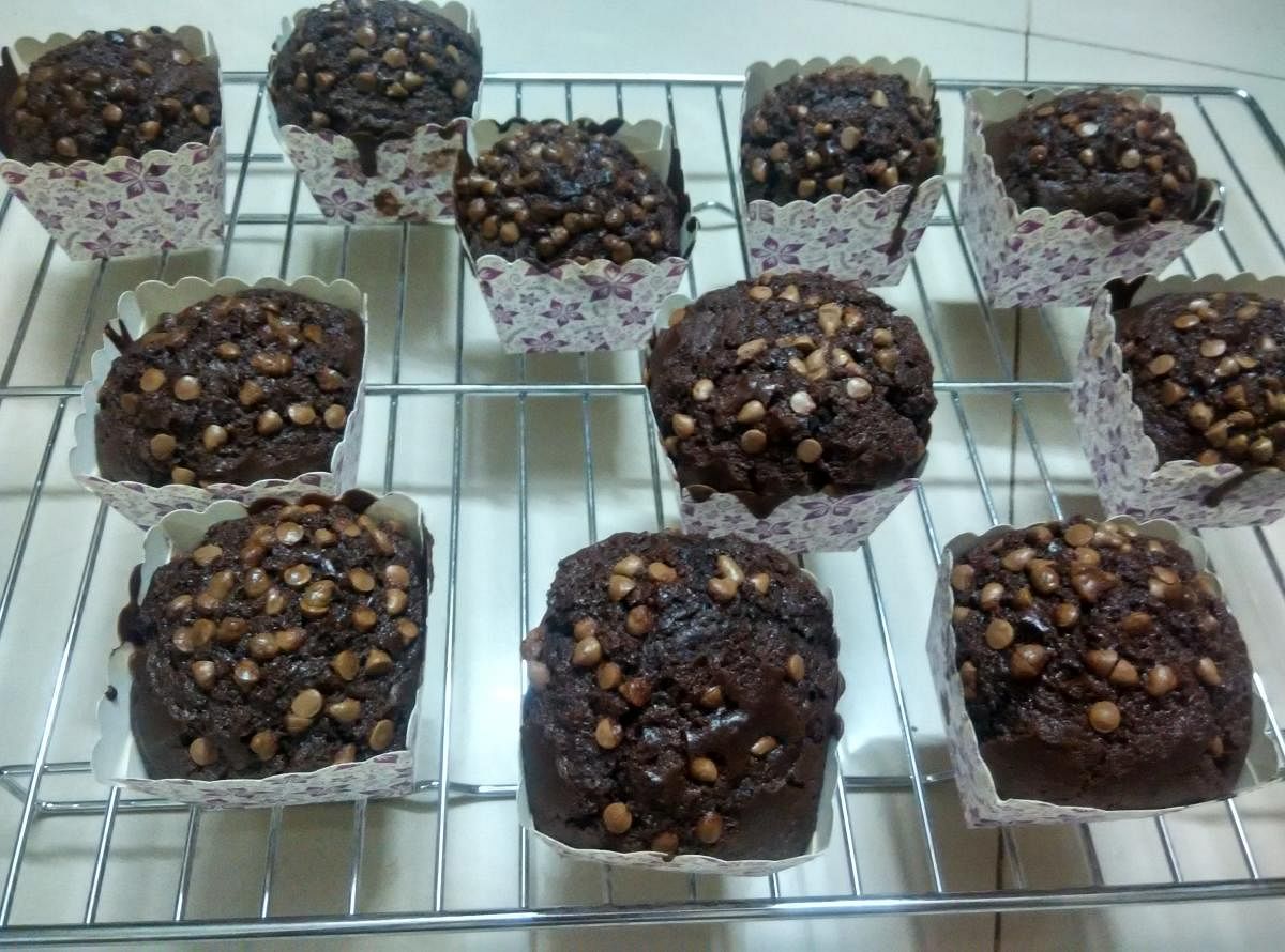 Moist chocolate chip muffins