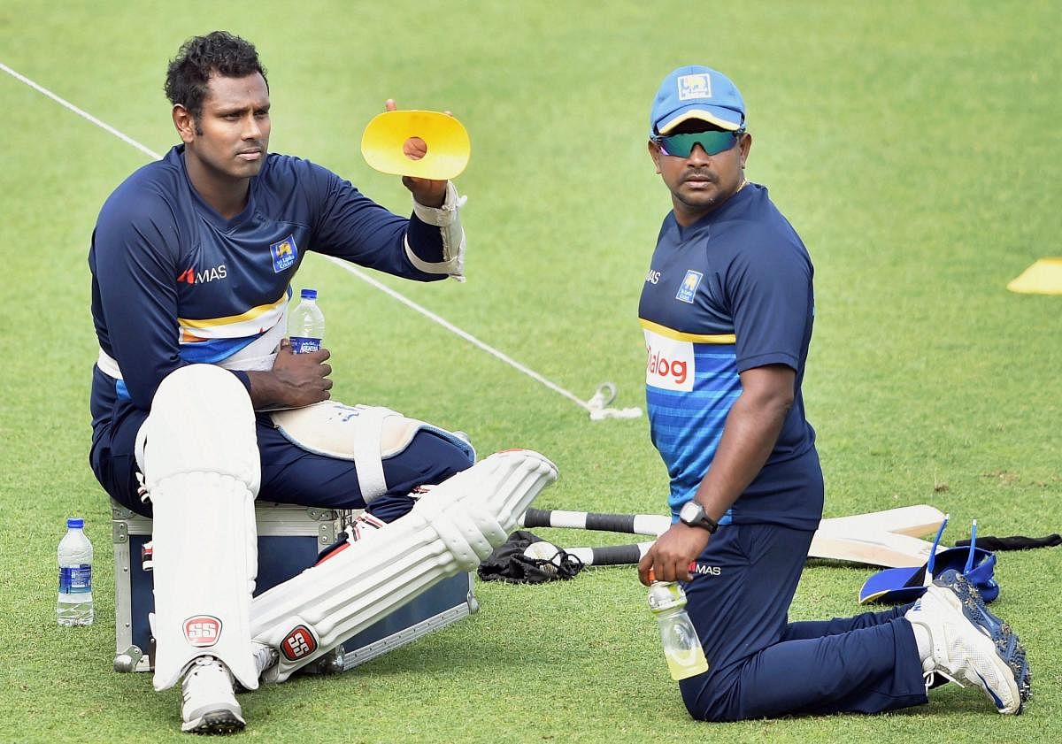 Veteran Sri Lankan spinner Rangana Herath (right) will play a key role when the islanders take on India in the first Test in Kolkata on Thursday. PTI