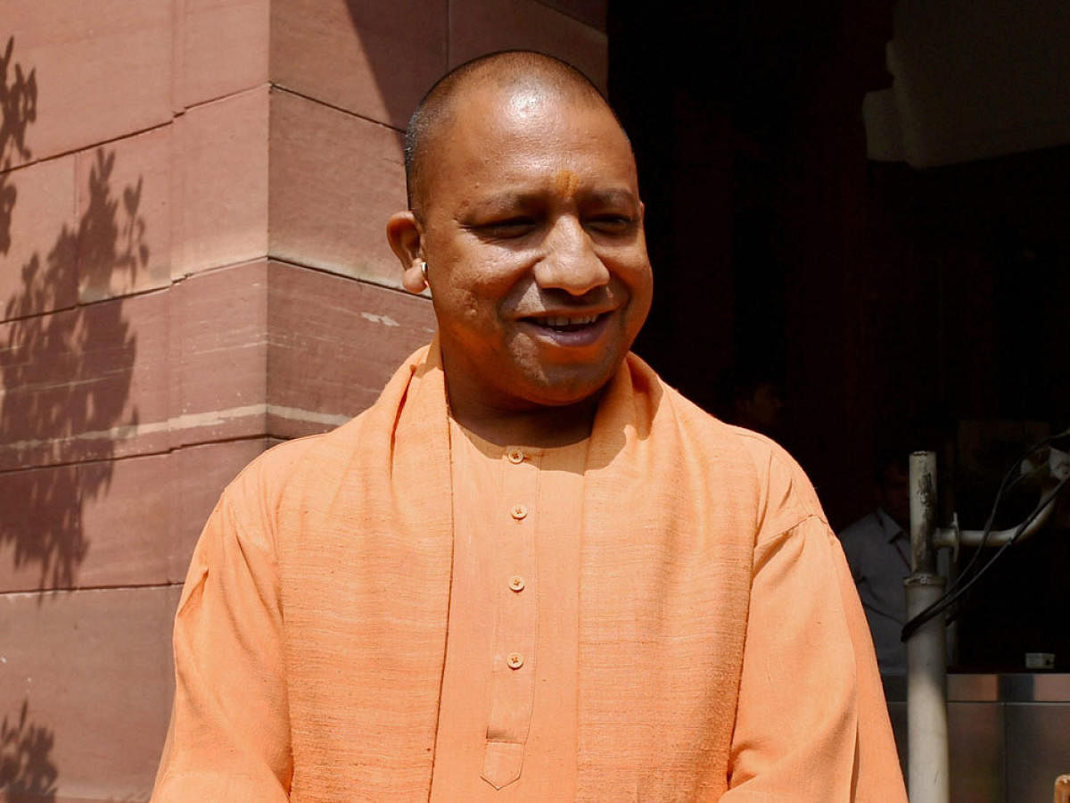 Yogi Adityanath patted himself and his administration on the back yet again, proclaiming an improvement in law and order in UP since the BJP's arrival. PTI file photo.