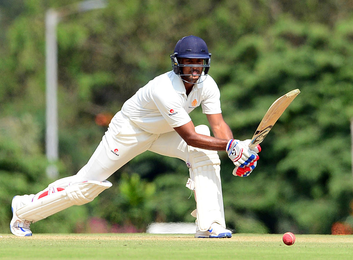 Mayank Agarwal essayed an entertaining 90 against Uttar Pradesh in Kanpur on Friday. DH File Photo