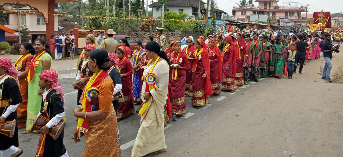 Sthree Shakthi members take out a procession.
