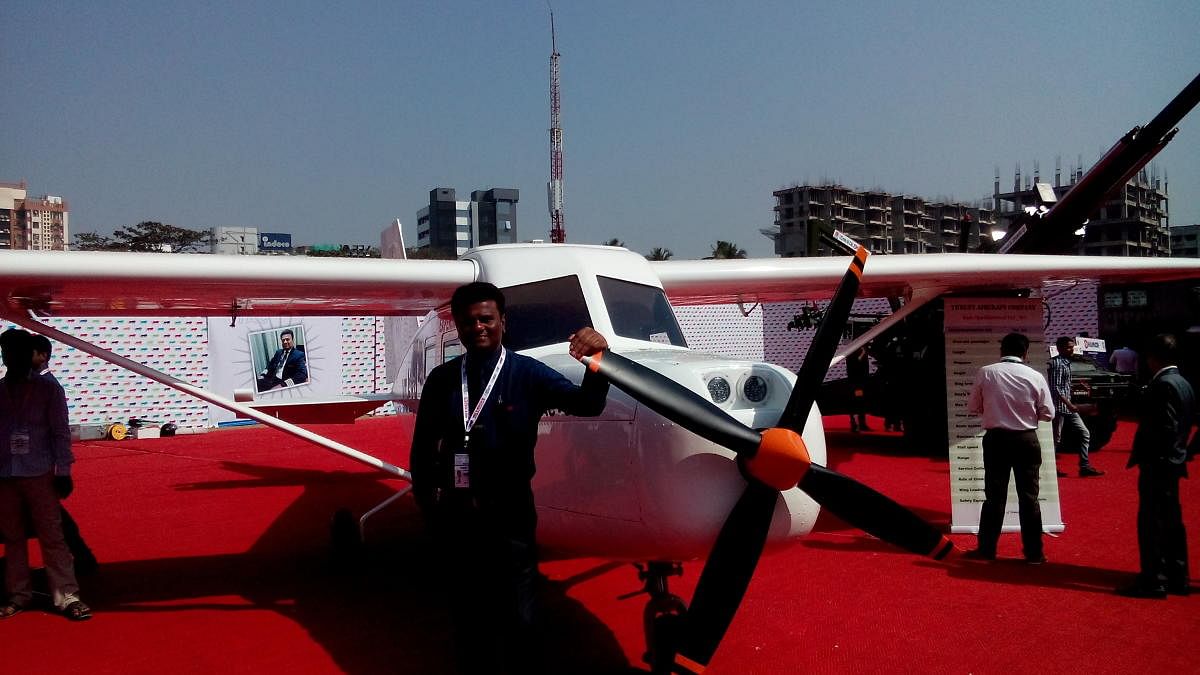 Capt Amol Yadav with his six-seater aircraft