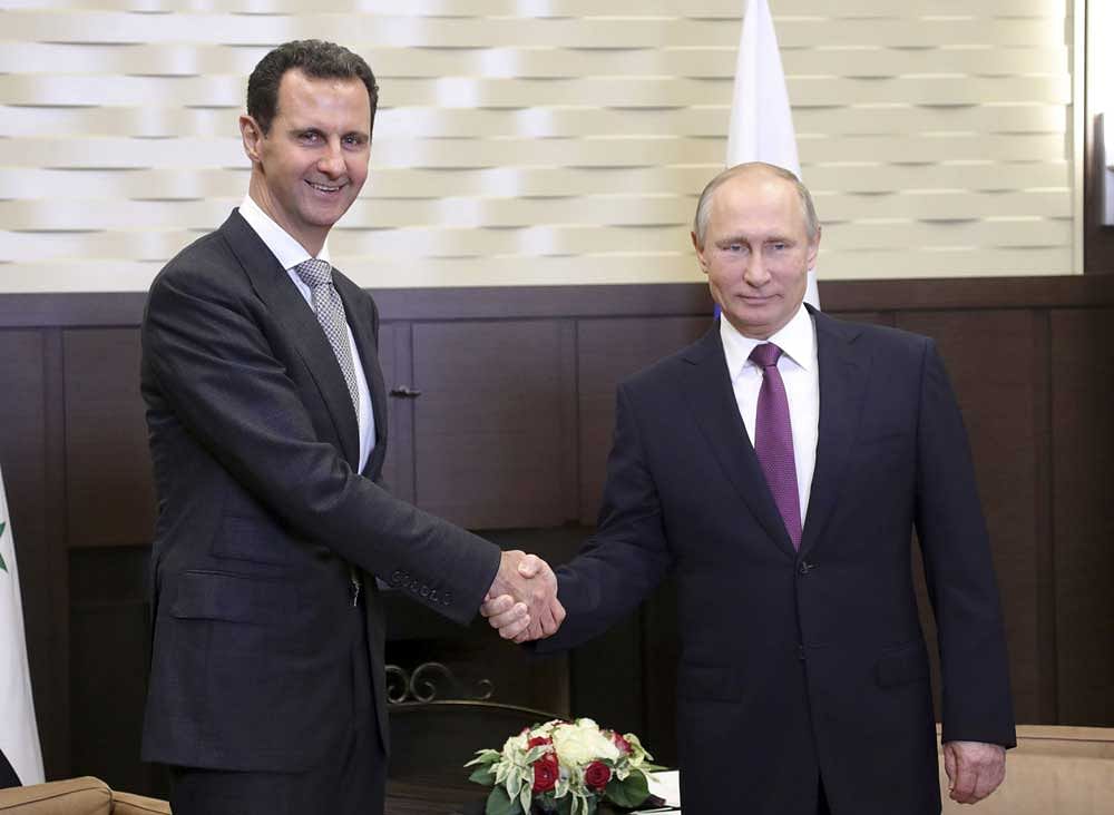 Russian President Putin meets with Syrian President al-Assad in Sochi. Reuters Photo