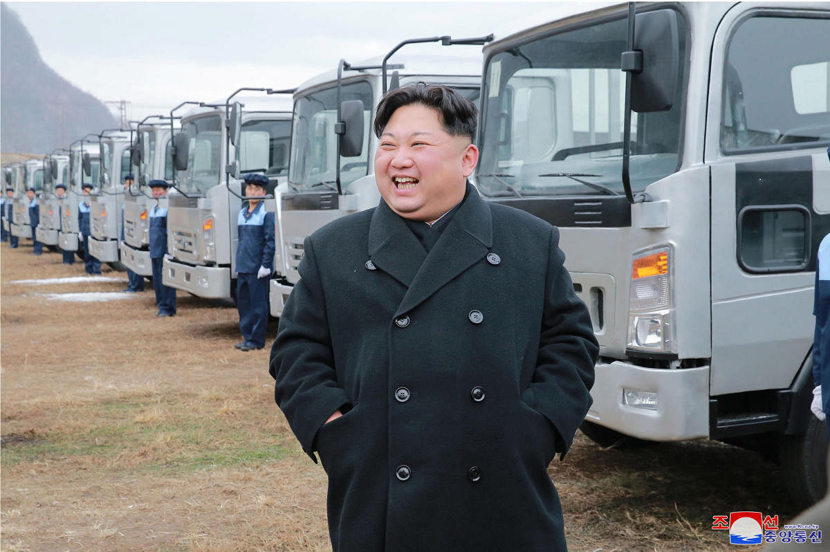 North Korean leader Kim Jong Un inspects the Sungri Motor Plant, in this undated picture provided by KCNA in Pyongyang on November 21, 2017. KCNA via Reuters.