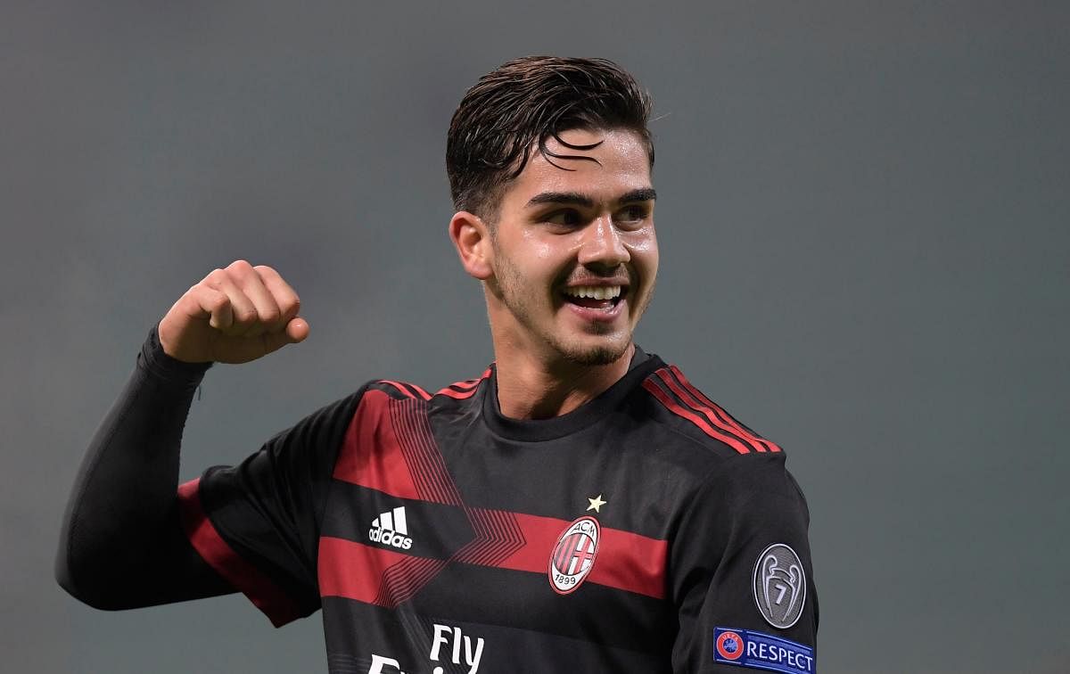 NIGHT TO SAVOUR AC Milan's Andre Silva celebrates after scoring against Austria Vienna during their Europa League clash on Thursday. AFP