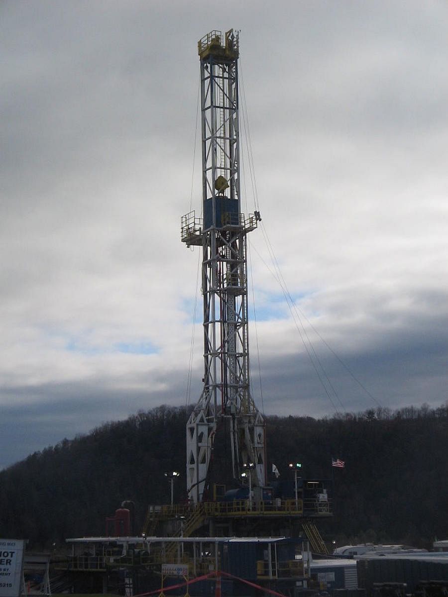 One of Marcellus' shale gas drilling towers.