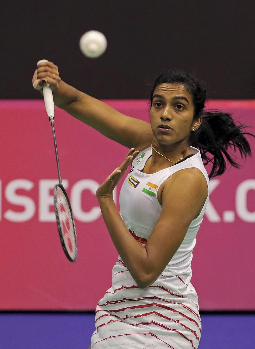 BACK IN FORM P V Sindhu returns against Ratchanok Intanon of Thailand in the semifinal of the women's singles on Saturday. AP/ PTI