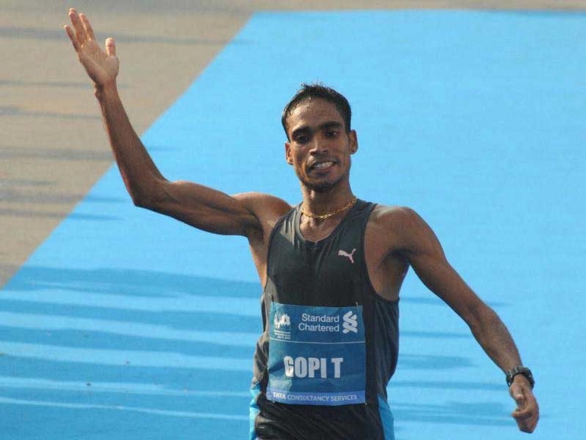 Gopi Thonakal became the first India man to win Asian Marathon Championship after he achieved the feat in the 16th edition of the prestigious event. Picture courtesy Twitter