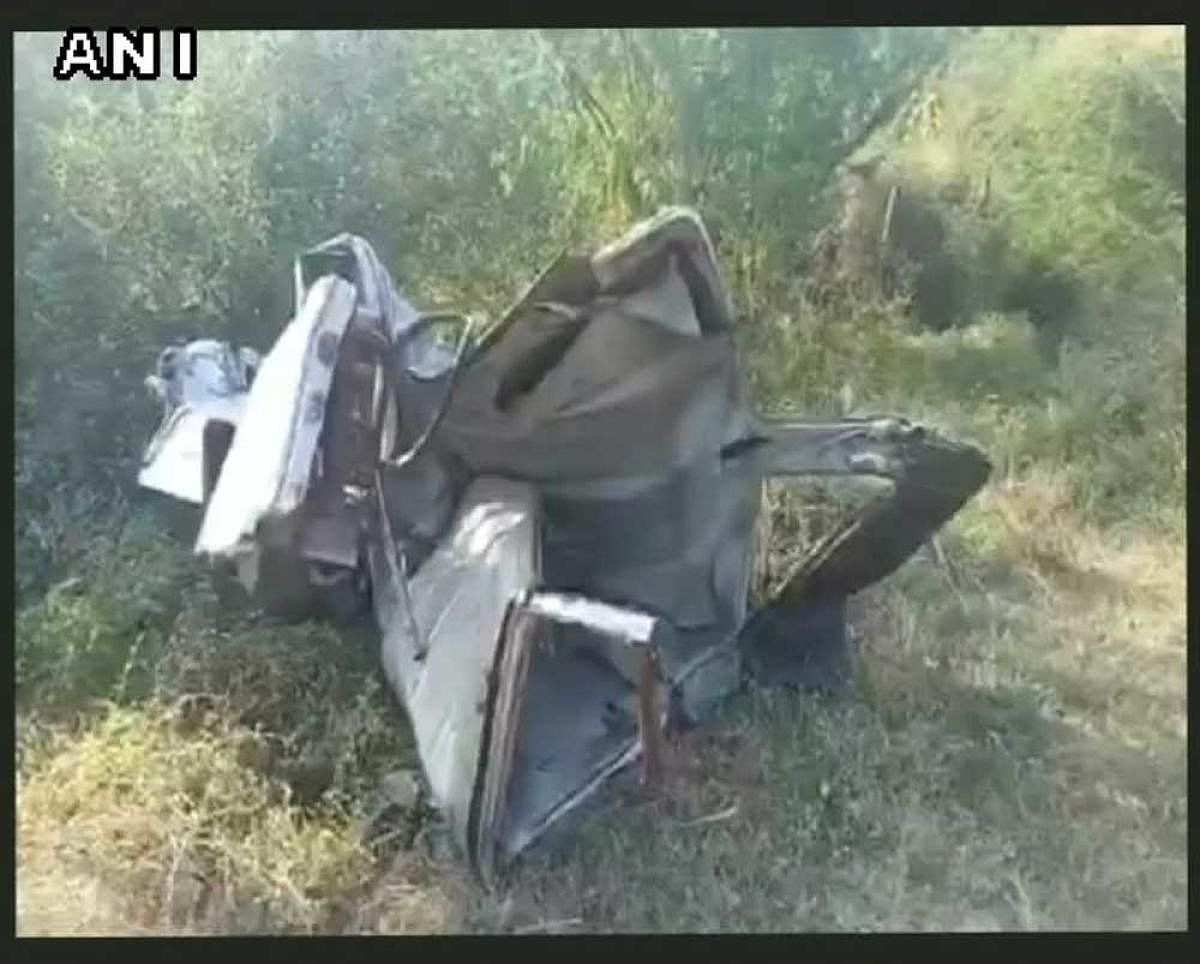 The mangled remains of the SUV that collided with a jeep in Latur. ANI photo.