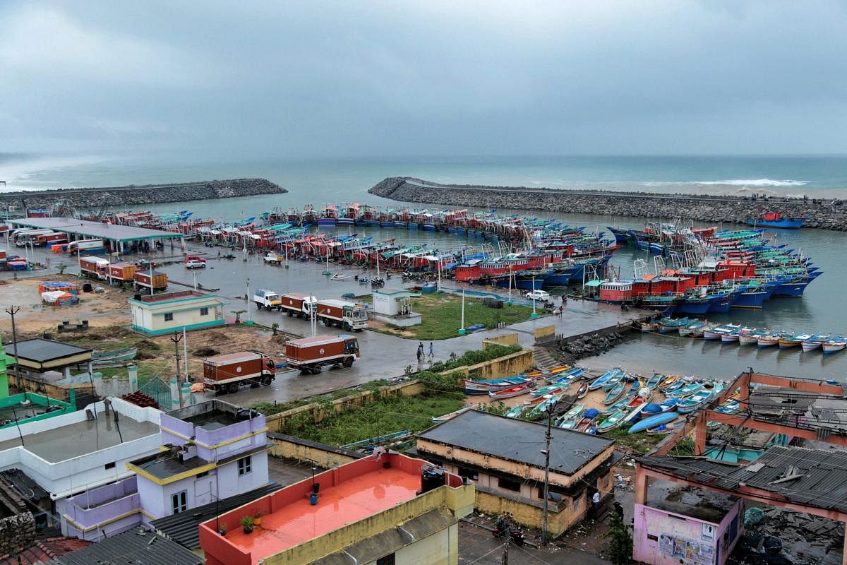 A view of Cyclone Ockhi at a yard in Kanyakumari in which 1,200 people were affected in Kanyakumari and Tirunelveli districts on Friday. PTI