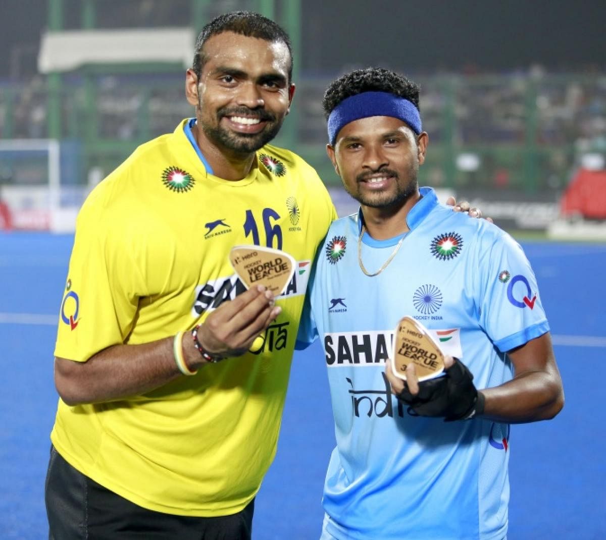 P R Sreejesh's (left) participation in the Virat Kohli-organised Celebrity Clasico this October has not gone down well with the Hockey India. File Photo