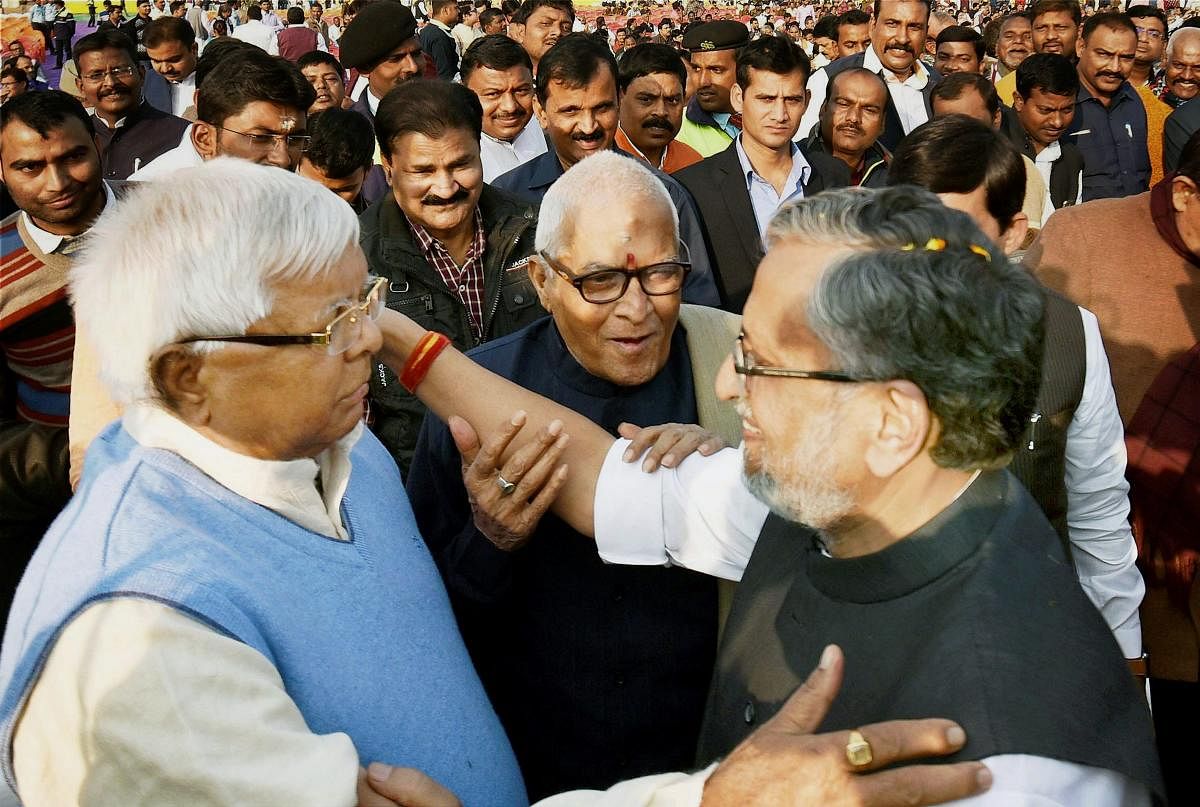 Bihar Chief Minister Nitish Kumar with Sushil Modi.