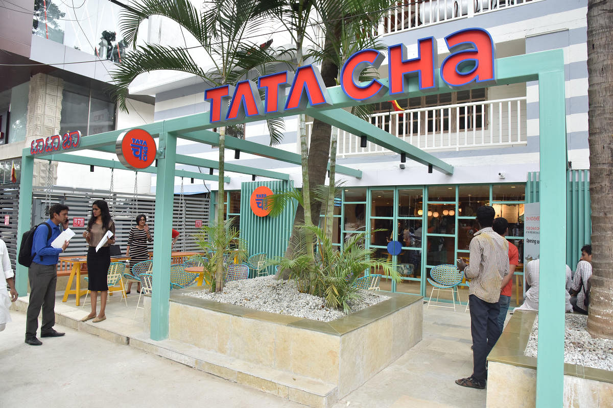 A new shop of TATA Cha at Indiranagar in Bengaluru on Tuesday. Photo by Janardhan B K