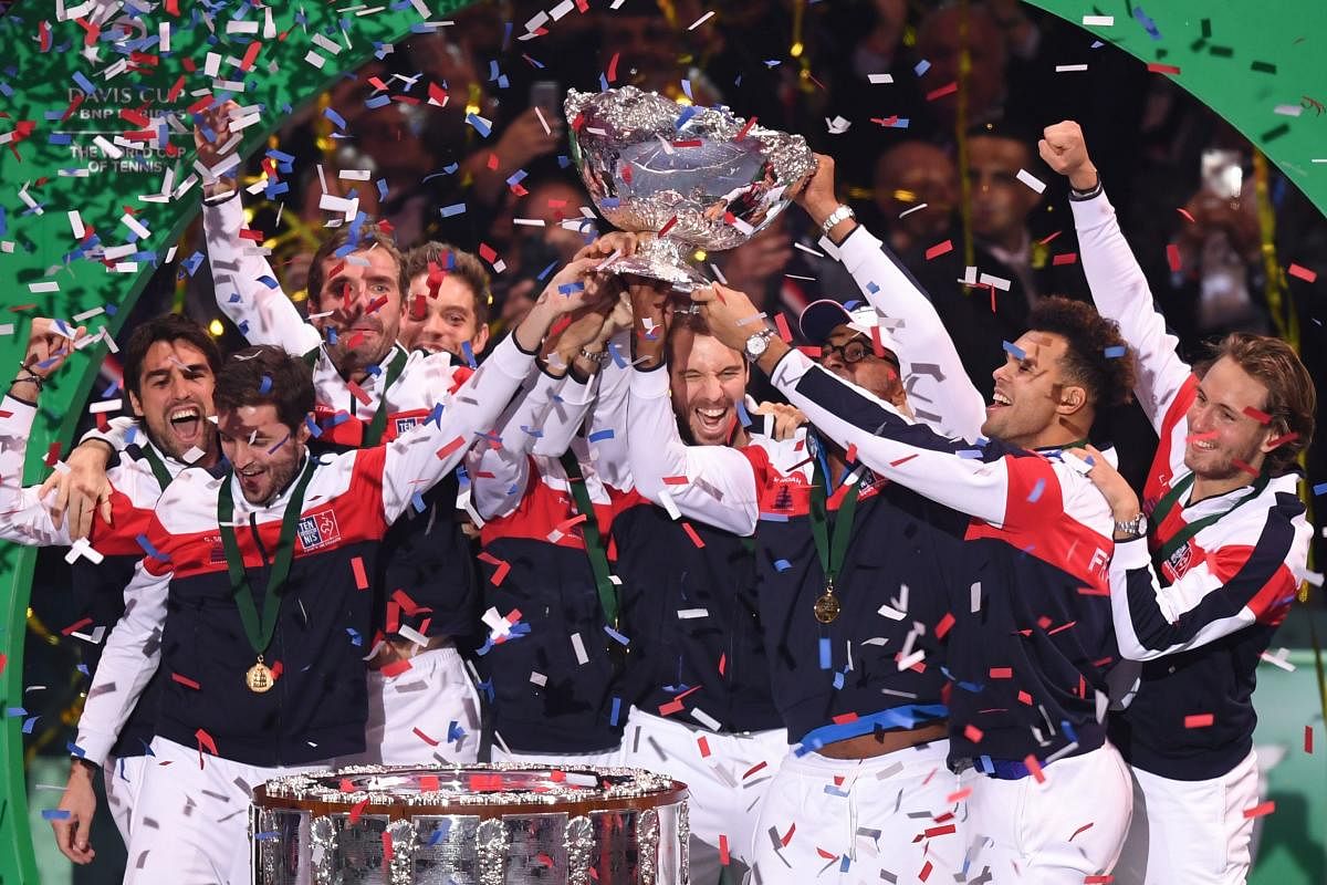 France won their 10th Davis Cup title with a win over Belgium in the final. Reuters