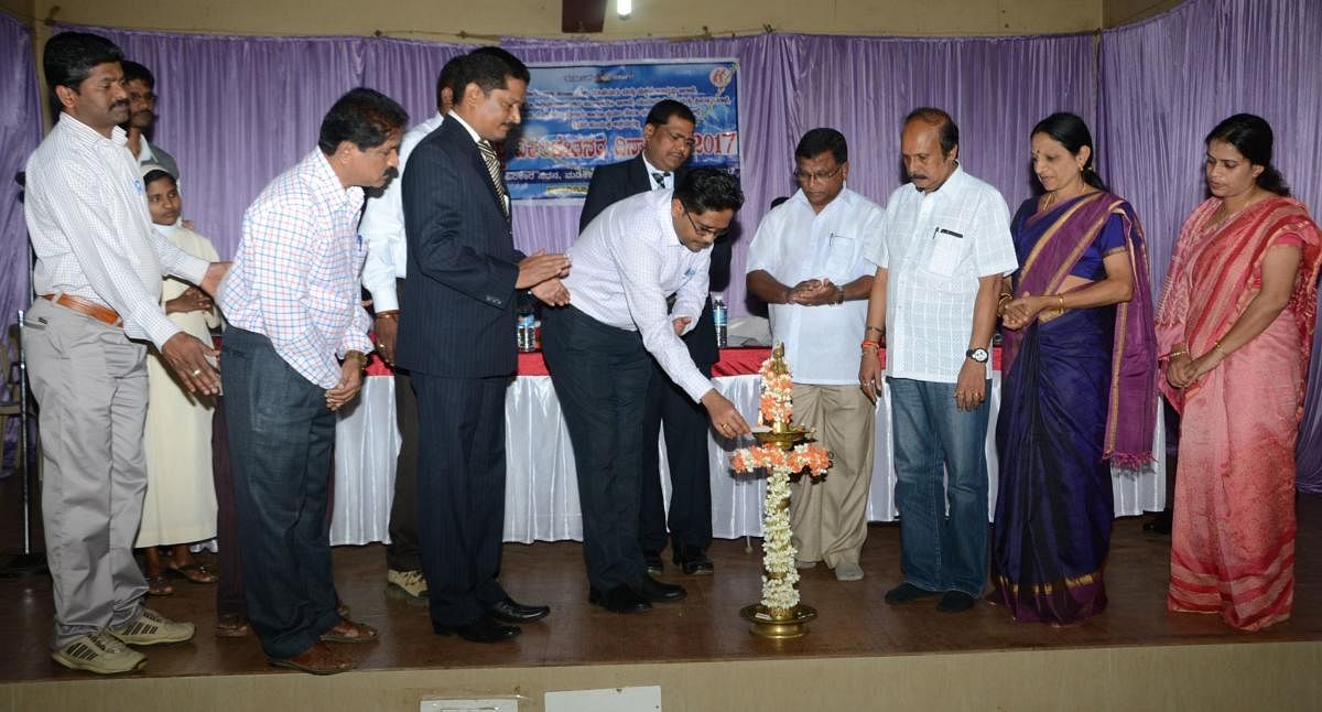 Deputy Commissioner M Satish Kumar inaugurates the day for physically challenged in Madikeri on Tuesday.
