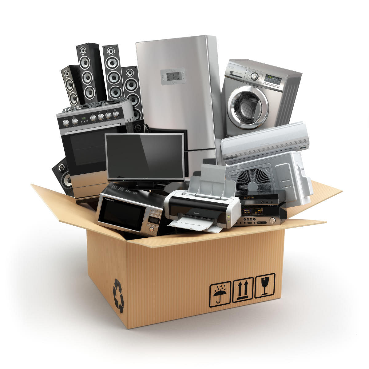 Smart packing saves space and ensures safety of the electronics.