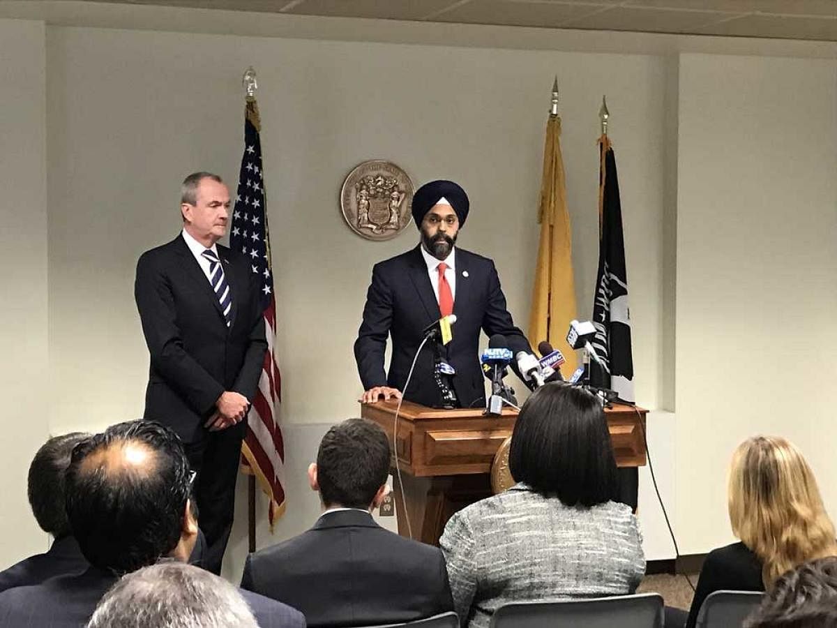 New Jersey Governor-elect Phil Murphy with Gurbir S Grewal, nominee to serve as the next Attorney General of the state. (Twitter/ @PhilMurphyNJ)