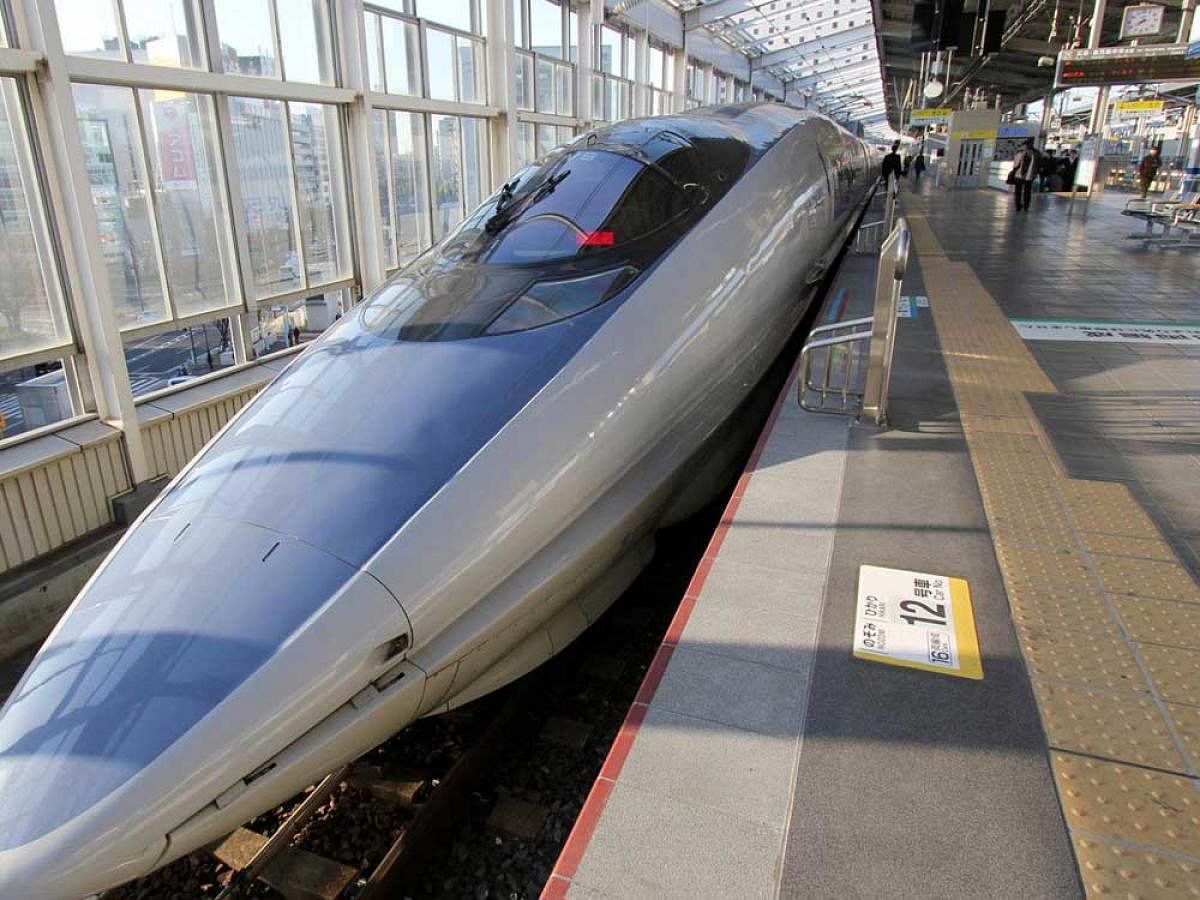 Crew aboard a 'shinkansen' bullet train reported a burning smell and strange noises when it pulled out of a station in southern Japan on Monday. Image for representation. Courtesy Twitter/@JPN_cultureblog