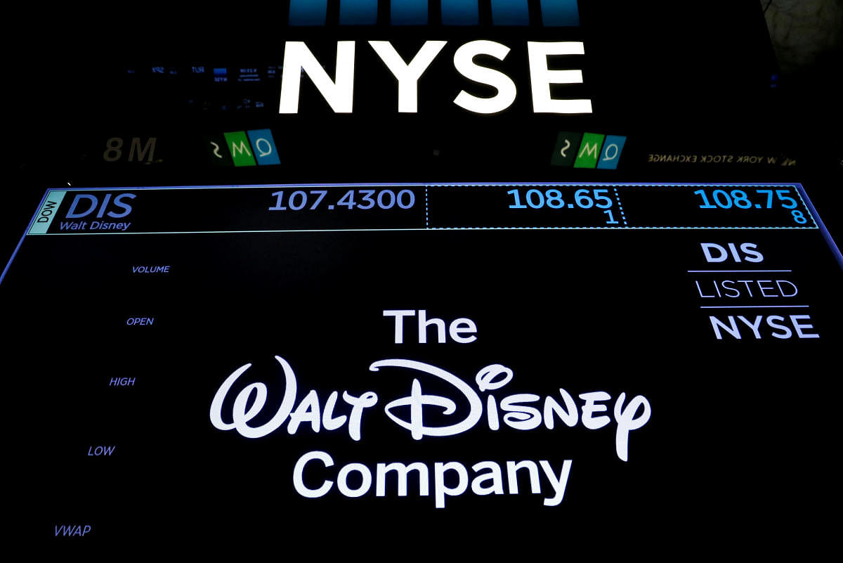 A screen shows the trading info for The Walt Disney Company company on the floor of the New York Stock Exchange (NYSE) in New York, U.S., December 13, 2017. REUTERS/Brendan McDermid