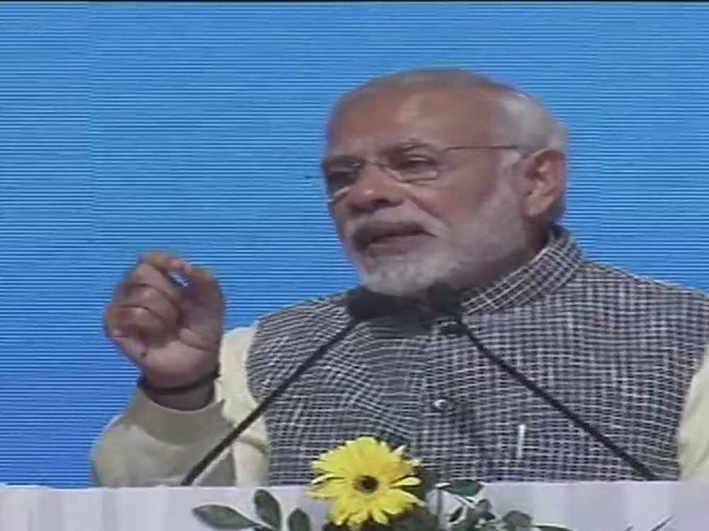 Prime Minister Narendra Modi also said the central schemes for the benefit of the north-east had gained momentum and that his government was committed to developing the region. Image Courtesy: ANI/Twitter