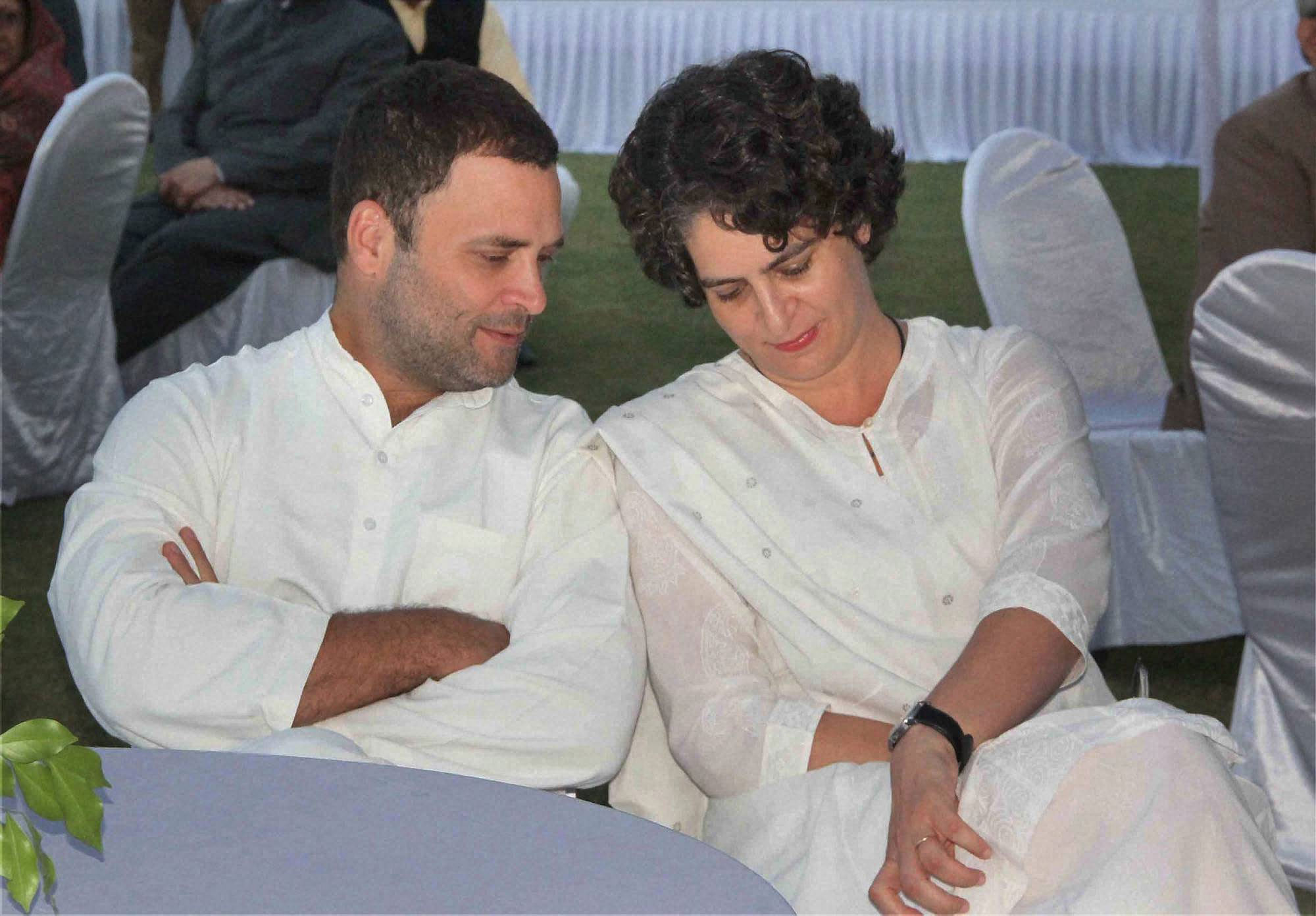 Priyanka Vadra and Rahul Gandhi. PTI File photo