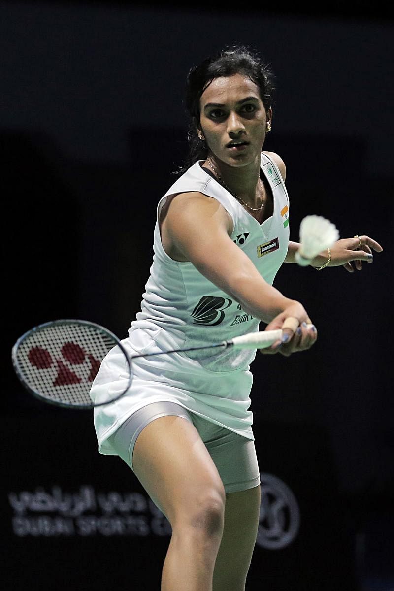 COMMANDING SHOW India's PV Sindhu returns during her win over China's Chen Yufei in the semifinals on Saturday. AFP