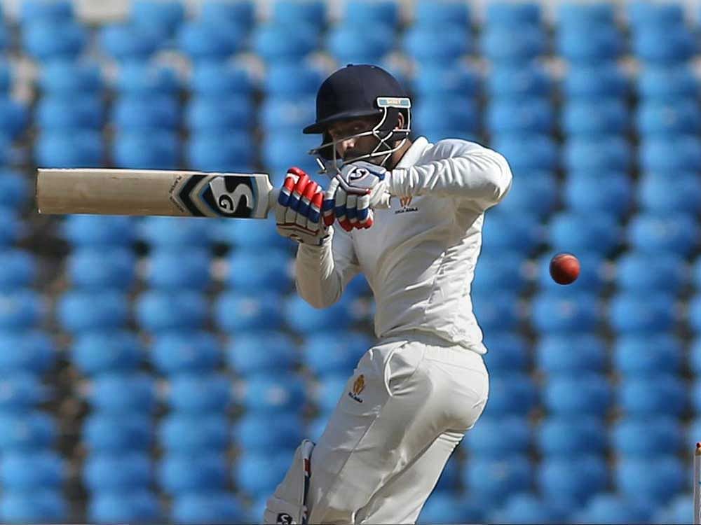 Karnataka now leads by 62 runs. Vidarbha were all out for 185 all out on the opening day of the match. PTI file photo.