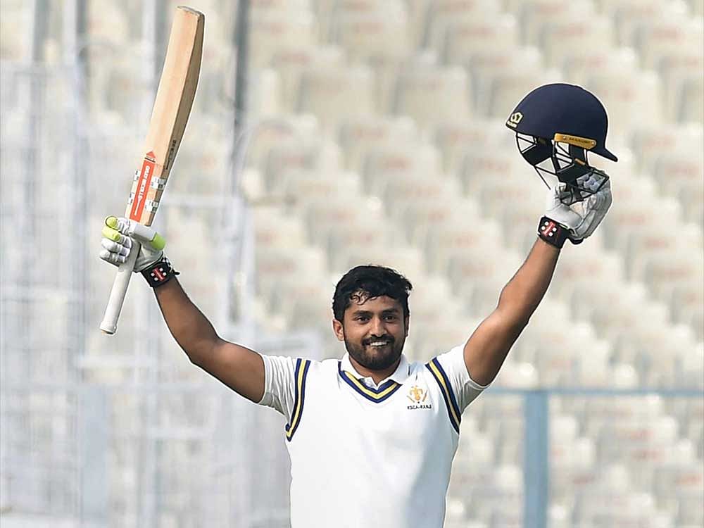 On December 19 last year, Karun made the cricketing world take notice of him with a superb 303 not out against England in the fifth Test in Chennai. PTI photo.